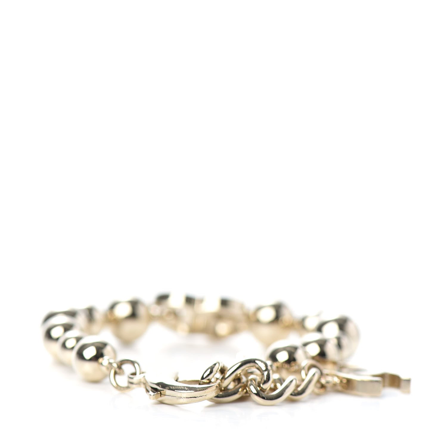 Chanel Metal Beaded CC Bracelet Gold 3 of 4