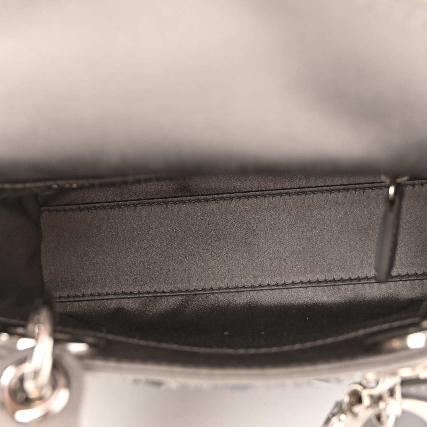 Christian Dior Satin Crystal Cannage Mini Lady Dior Gray 5 of 9