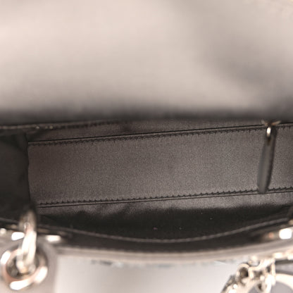Christian Dior Satin Crystal Cannage Mini Lady Dior Gray 5 of 9