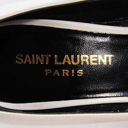 Saint Laurent Calfskin Classic Paris 105 Escarpin Pumps 37 Dove White 7 of 8