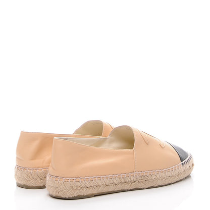 Chanel Lambskin CC Espadrilles 38 Beige Black 4 of 10