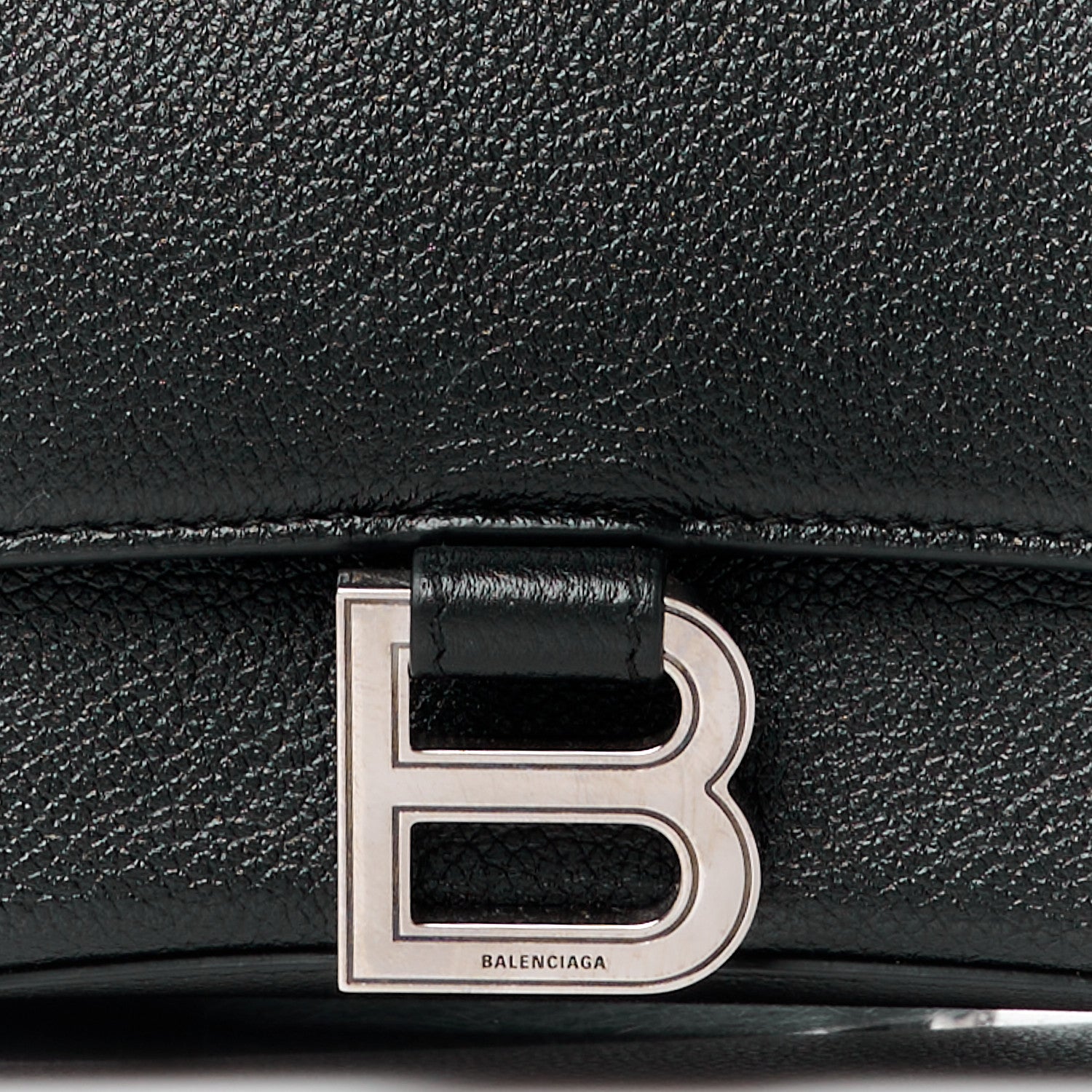Balenciaga Grained Calfskin Small Hourglass Top Handle Bag Black 7 of 11