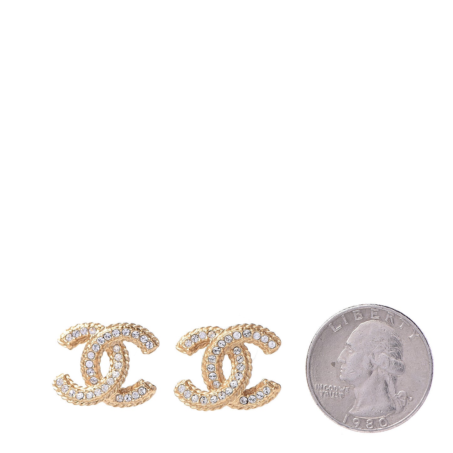 Crystal CC Earrings Gold