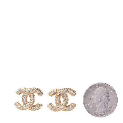 Chanel Crystal CC Earrings Gold 2 of 5