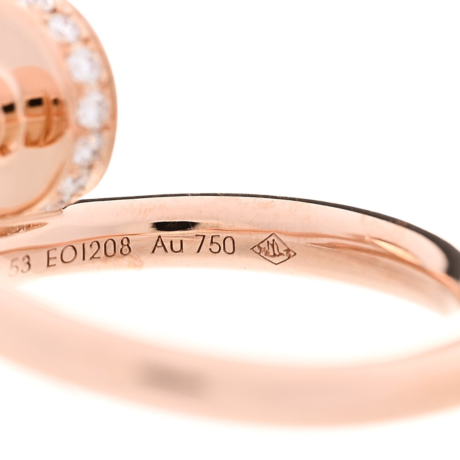 Cartier 18K Pink Gold Diamond Juste Un Clou Ring 53 6.25 5 of 6