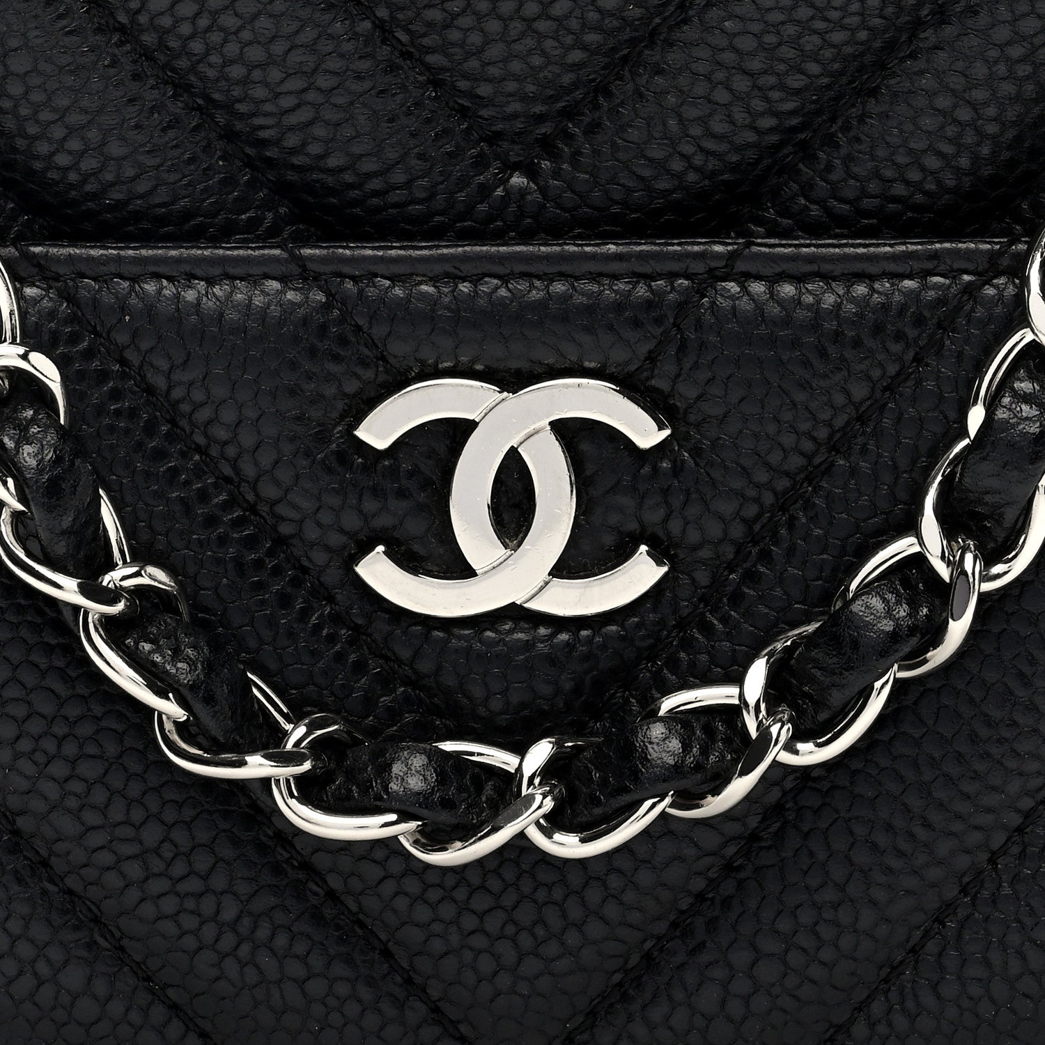 Chanel Caviar Chevron Quilted Camera Case  Black 8 of 10