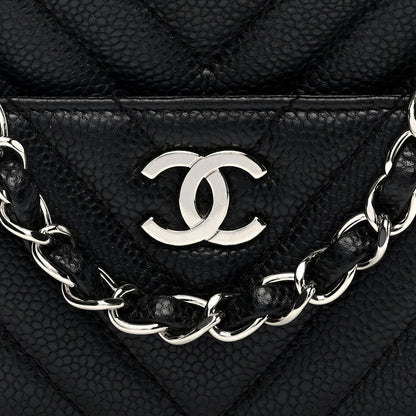 Chanel Caviar Chevron Quilted Camera Case  Black 8 of 10
