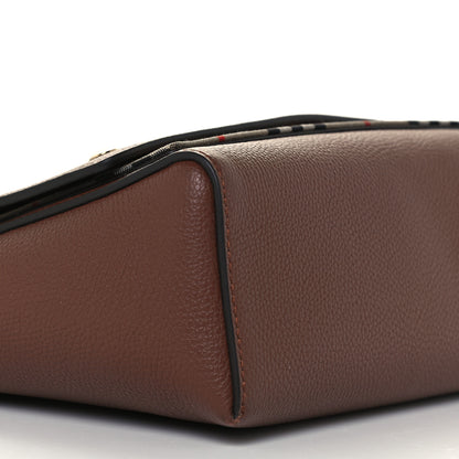 Burberry Calfskin Vintage Check Note Crossbody Bag Tan 10 of 11