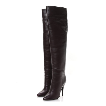 Saint Laurent Calfskin Kiki 110mm Over The Knee Boots 36.5 Dark Violet 4 of 9
