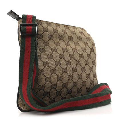 Gucci Monogram Web Small Flat Messenger Bag Brown 3 of 10