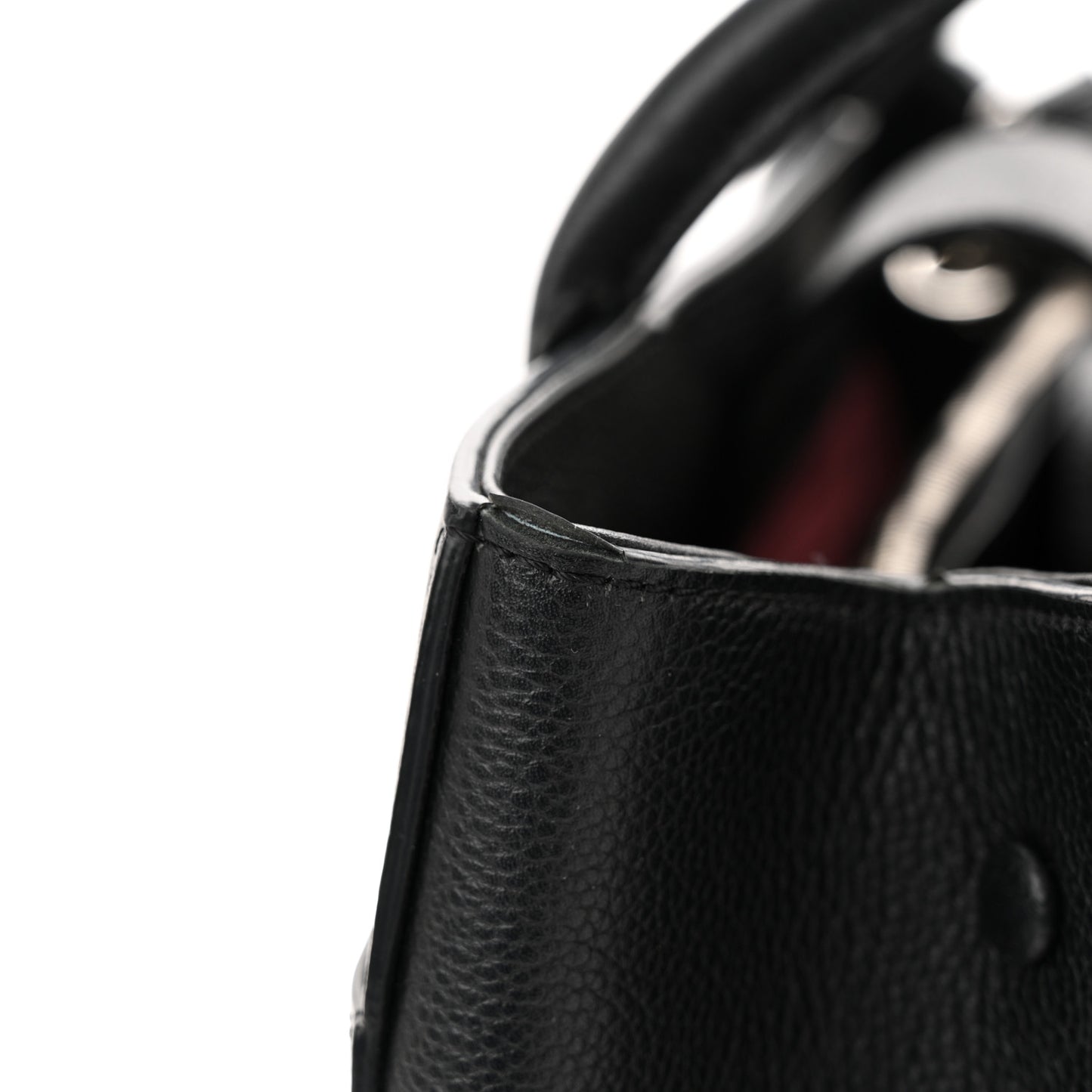 Grained Calfskin Small Neo Executive Shopper Tote Black