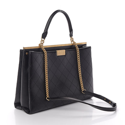 Chanel Lambskin Stitched Frame Shoulder Bag Black 2 of 9