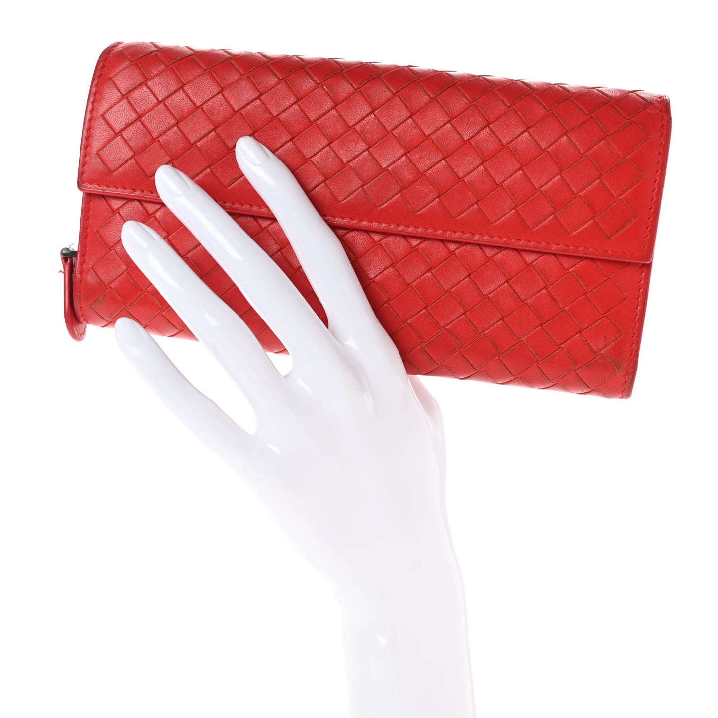 Nappa Intrecciato Continental Wallet Red