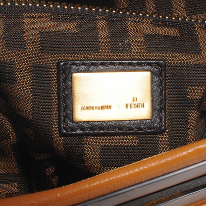 Fendi Goatskin Zucca Large Peekaboo Iconic Satchel Ocra Tobacco Moro 9 of 9