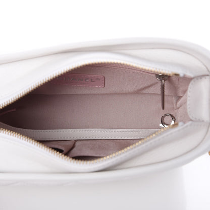 Chanel Patent Goatskin Quilted Small Gabrielle Hobo White 5 of 8