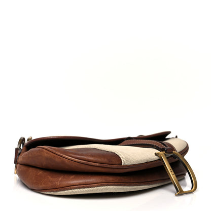Christian Dior Canvas Calfskin Saddle Bag Beige 4 of 16