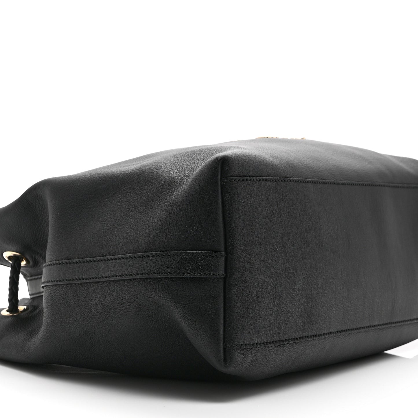 Calfskin Medium Braided Handle Gifford Tote Black