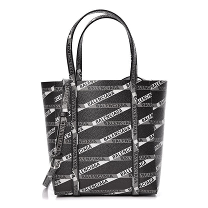 Balenciaga Coated Canvas Losange Monogram XXS Tote Black Grey 1 of 9