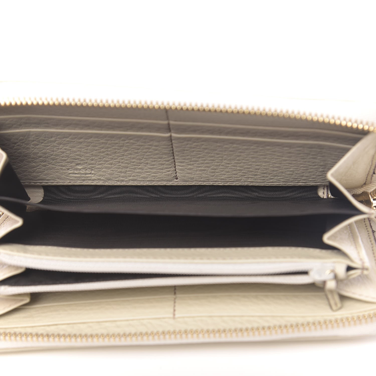 Gucci Pebbled Calfskin Soho Zip Around Wallet Off White 5 of 7