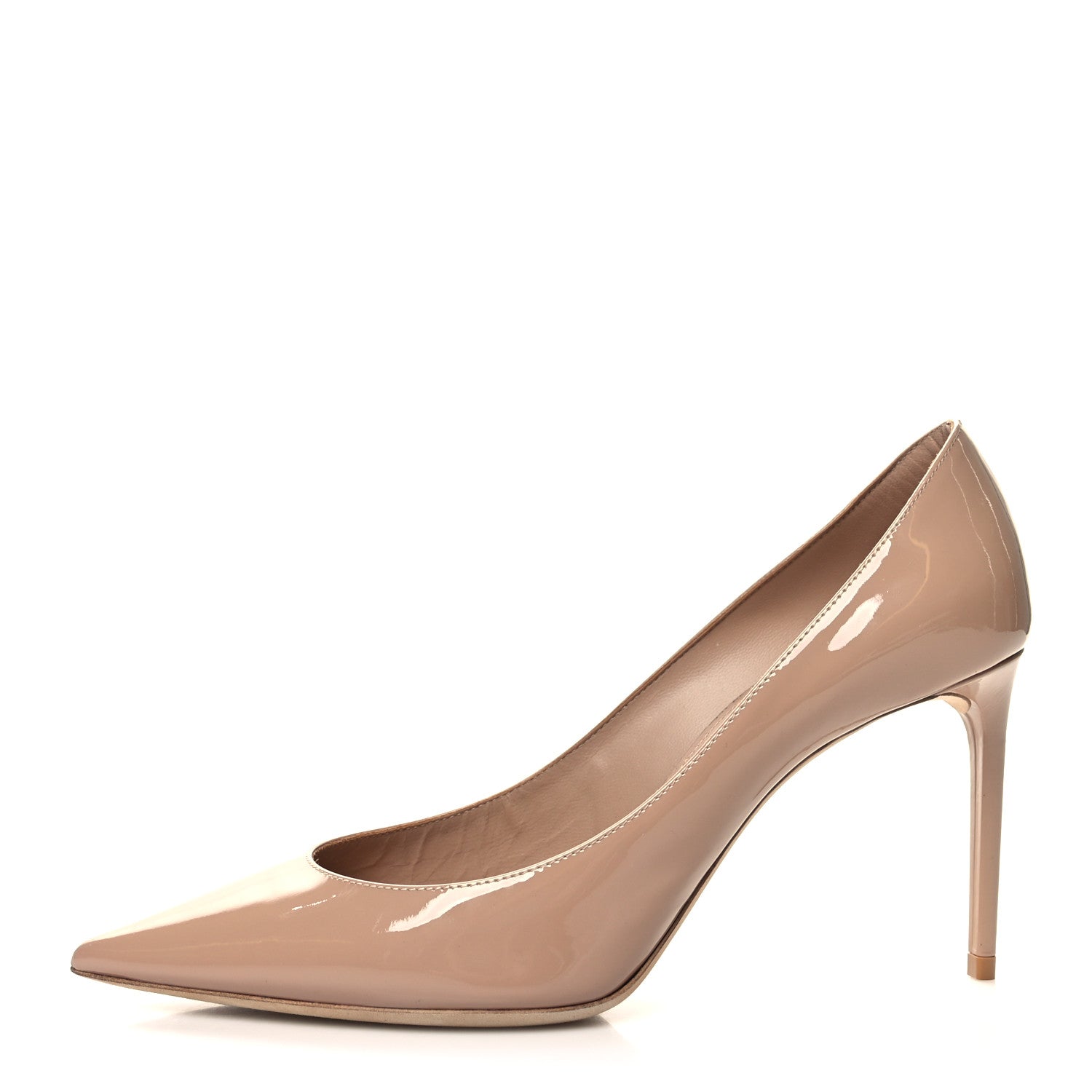 Saint Laurent Patent Calfskin Zoe 85 Pumps 38 Nude 1 of 8