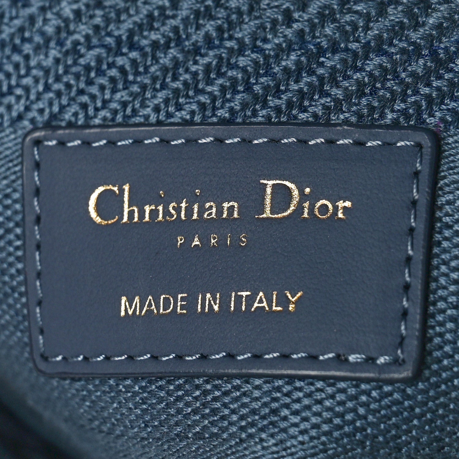 Christian Dior Canvas Embroidered Cannage Medium Lady D-Lite Denim Blue 6 of 11