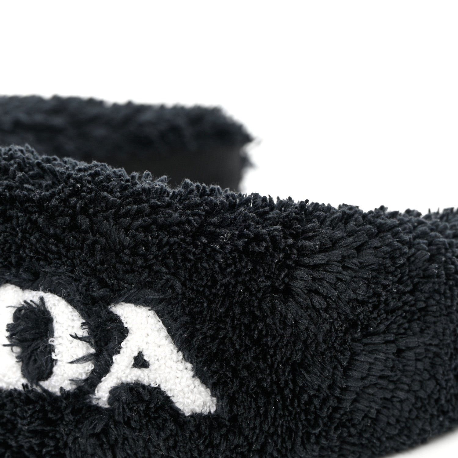 Prada Terrycloth Logo Headband Black White 6 of 7