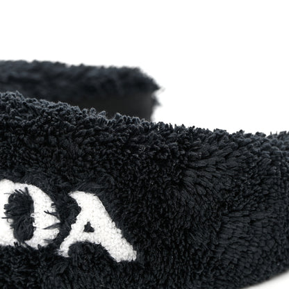 Prada Terrycloth Logo Headband Black White 6 of 7