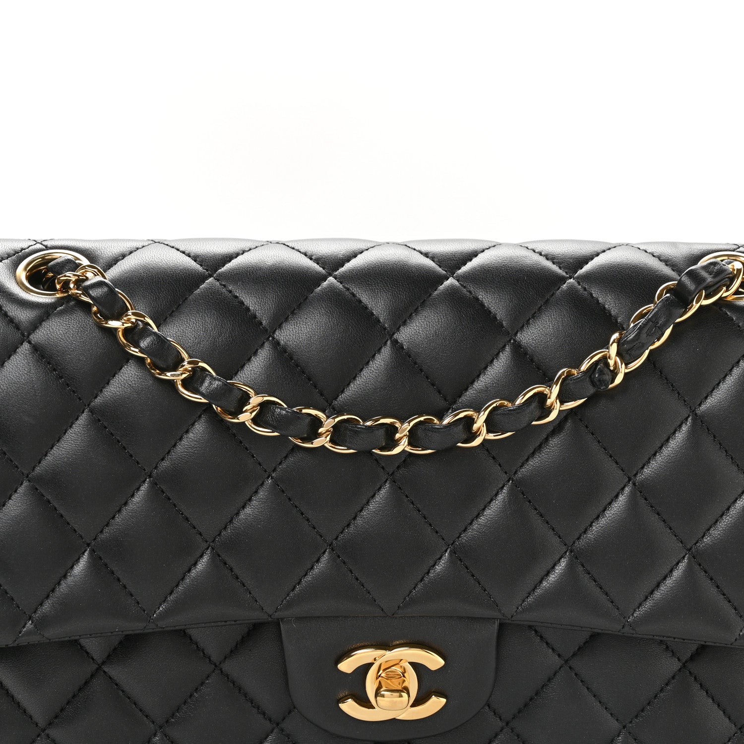 Chanel Lambskin Quilted Medium Double Flap Black 8 of 11