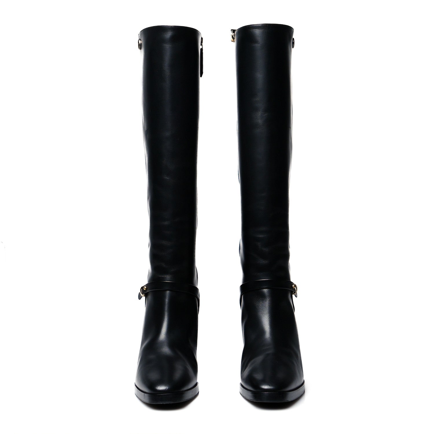 Gucci Calfskin Double G Knee High Boots 38 Black 2 of 7