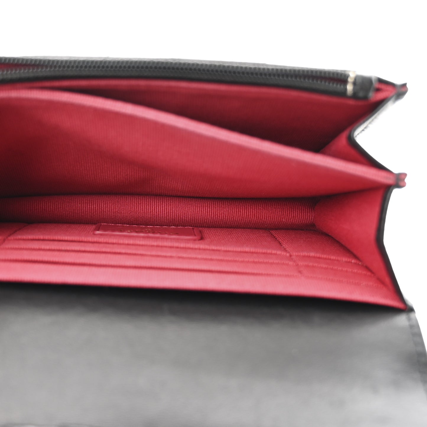 Lambskin Enamel Quilted Pending CC Clutch With Chain Black