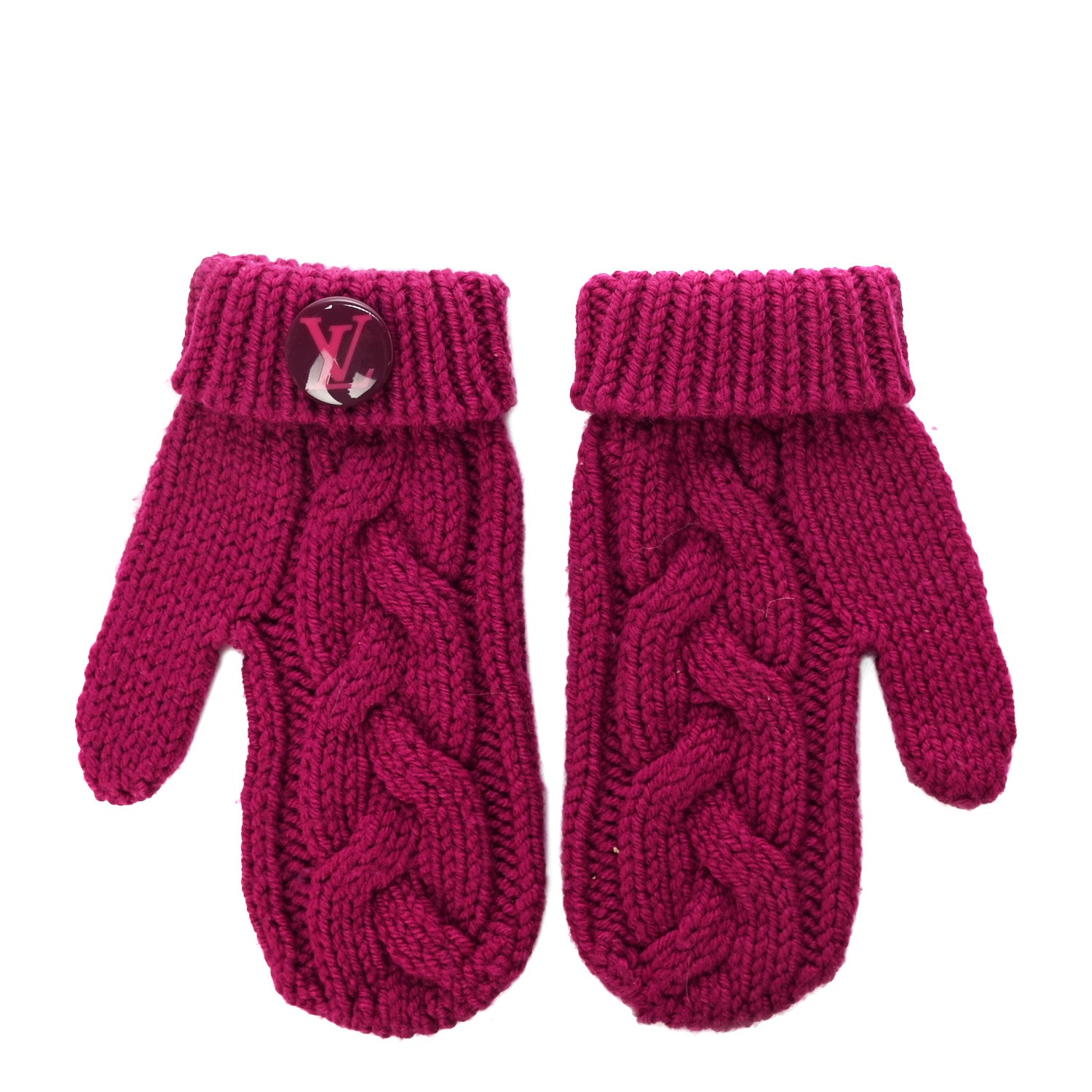 Louis Vuitton Wool Mittens Fuchsia 1 of 5