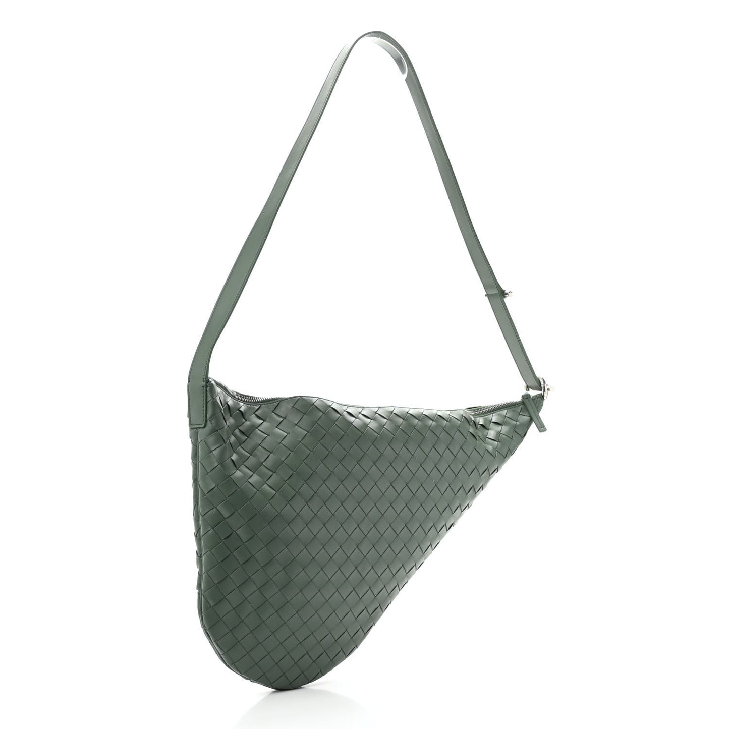 Calfskin Intrecciato Virgule New Sauge