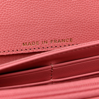 Chanel Caviar Quilted Long Flap Wallet Dark Pink 6 of 9