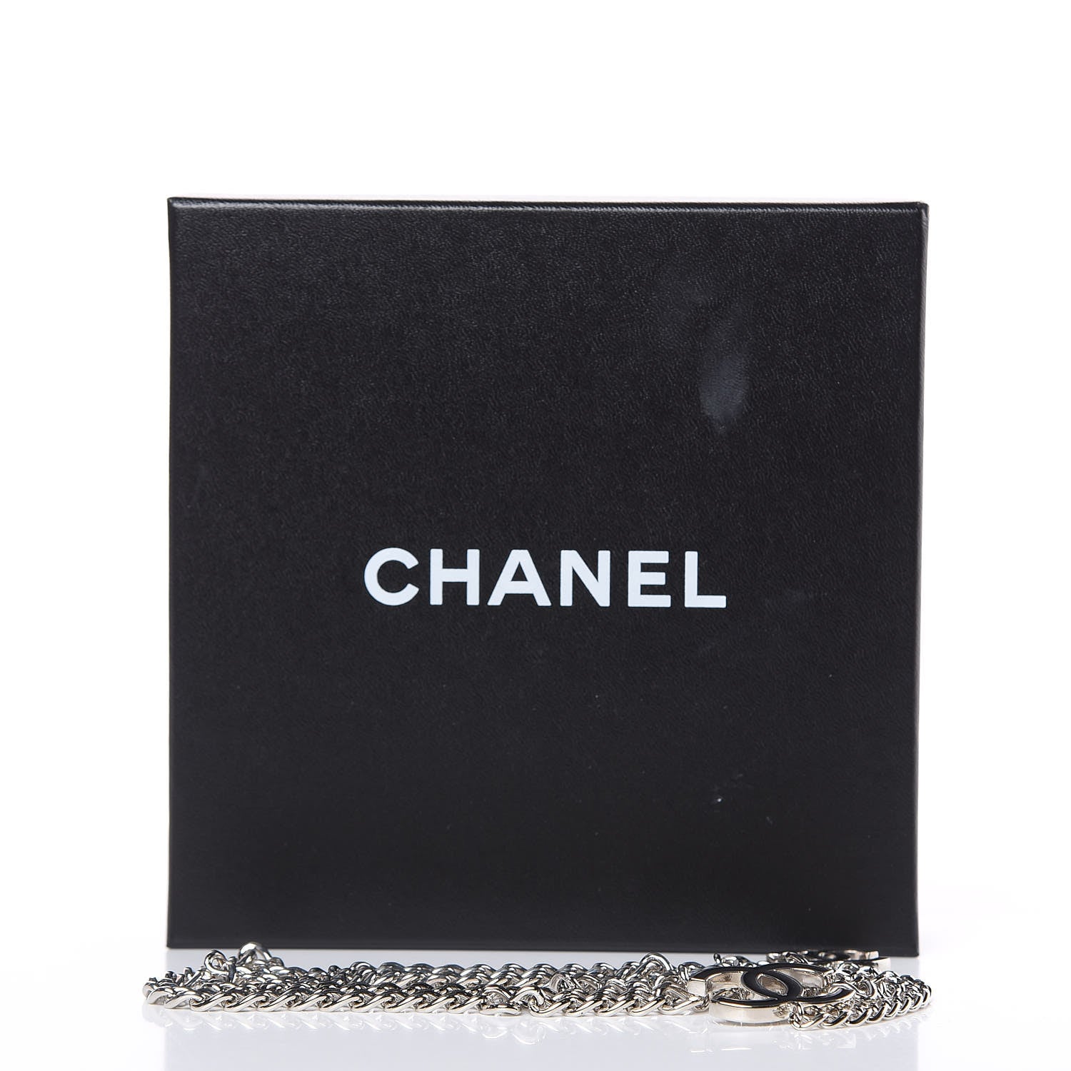 Chanel Enamel CC Ceinture Fantai Adjustable Belt Silver Black 5 of 5
