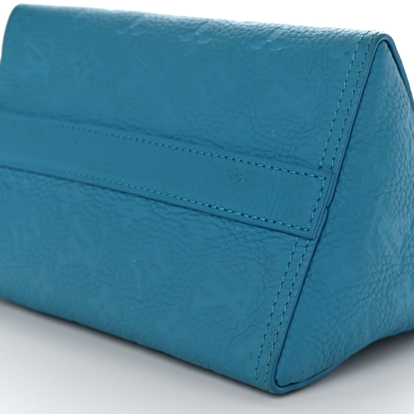 Taurillon Monogram Triangle Messenger Turquoise