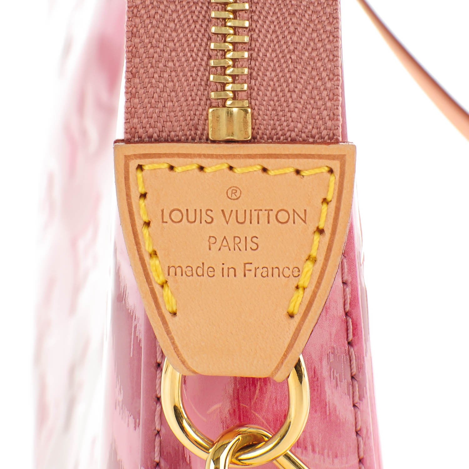 Louis Vuitton Vernis Ikat Pochette Accessories NM Rose Velours 6 of 8