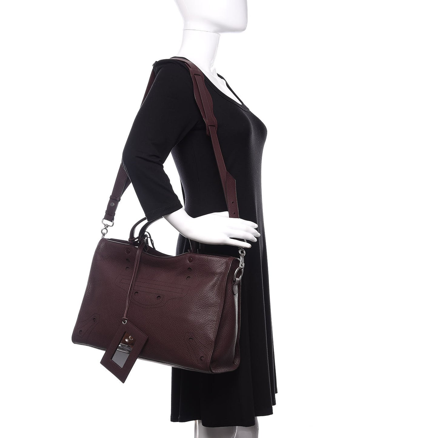 Veau Grana Perforated Blackout Hardware City Rouge Acajou