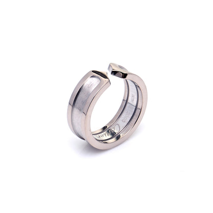 Cartier 18K White Gold 6.5mm C De Cartier Ring 49 4.75 5 of 6