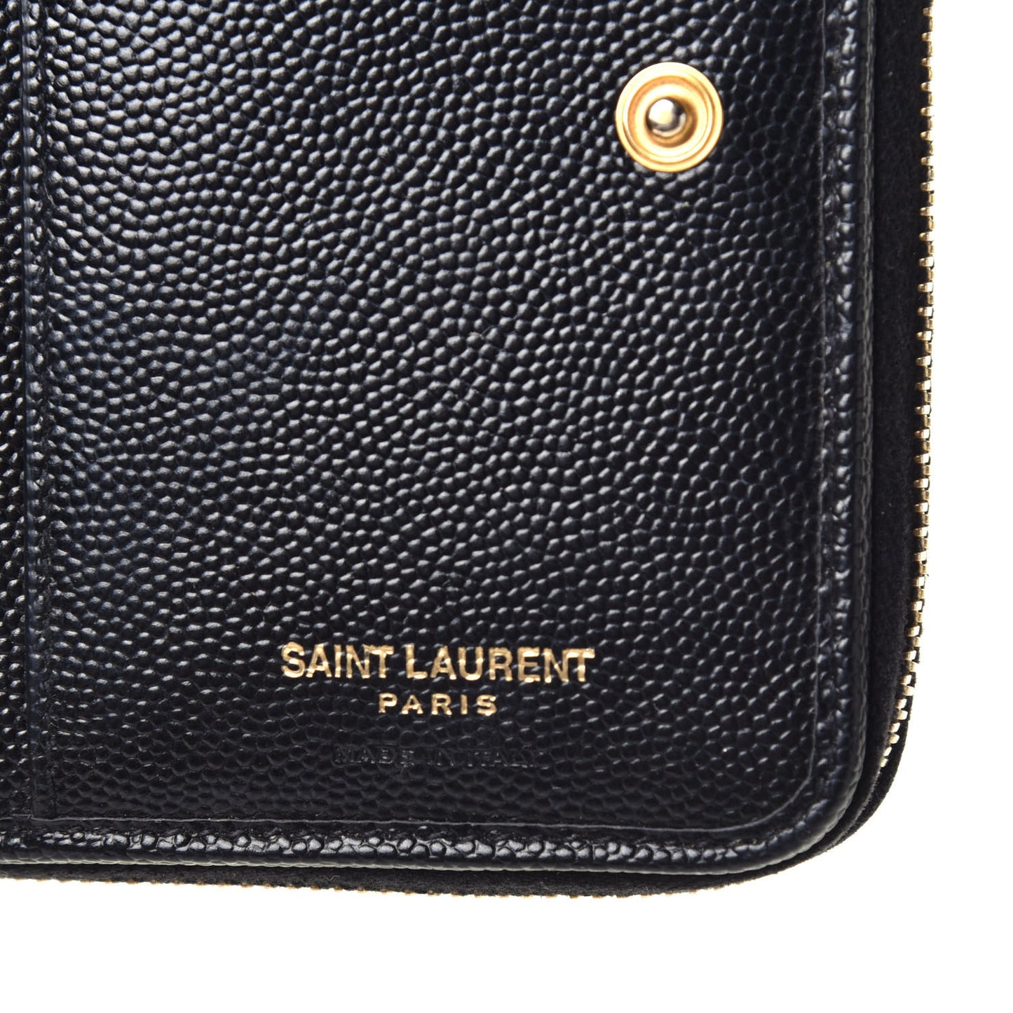 Grain De Poudre Matelasse Chevron Monogram Compact Zip Around Wallet Black