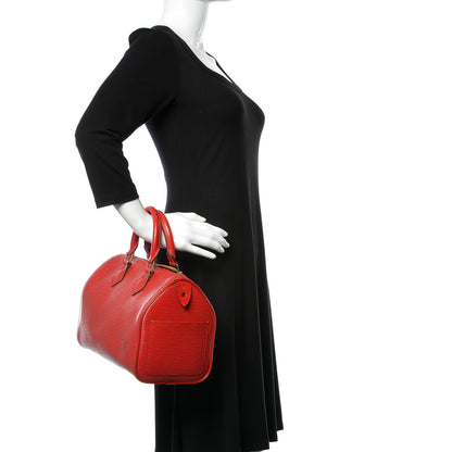 Louis Vuitton Epi Speedy 25 Castillan Red 2 of 13