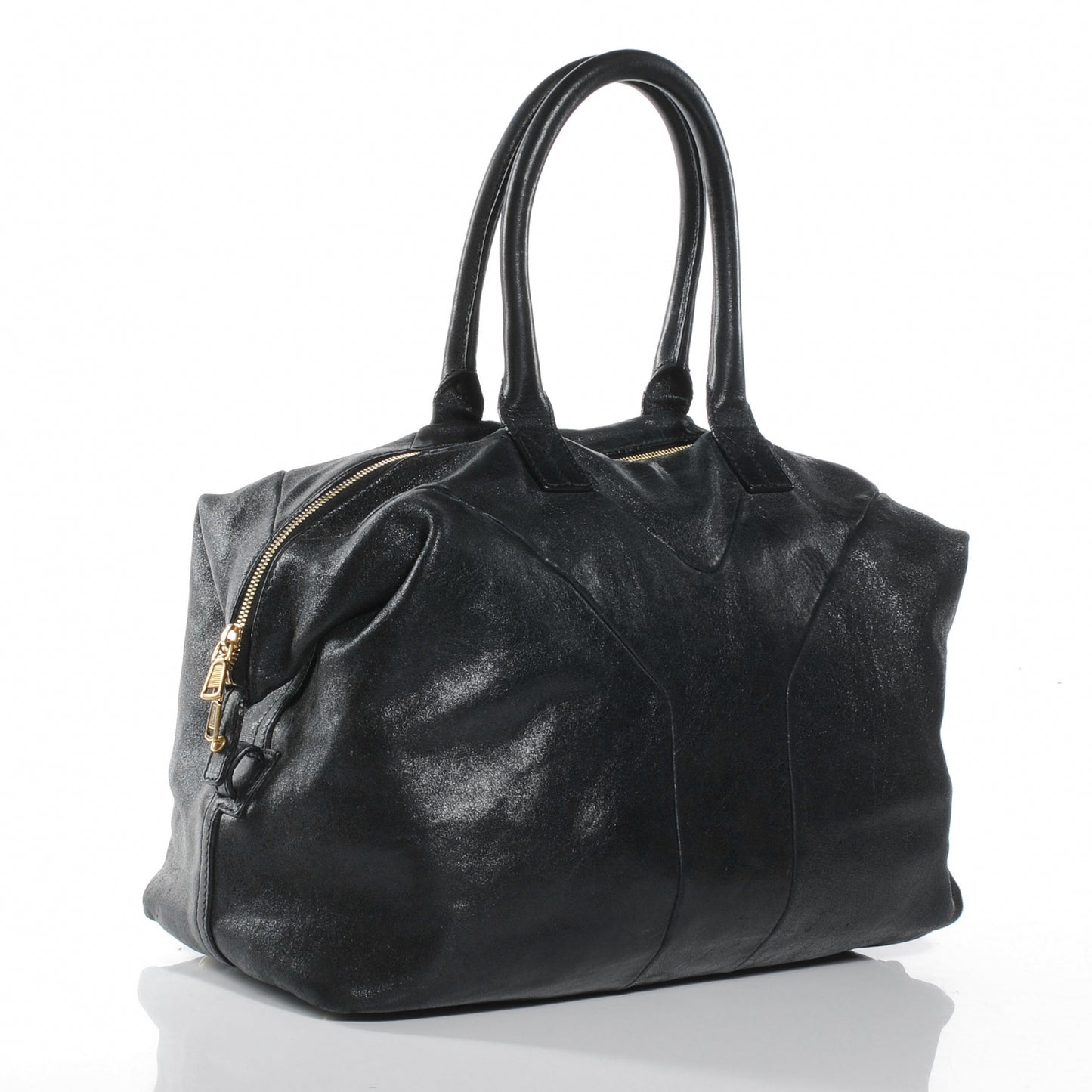 Coated Lambskin Easy Sac Black