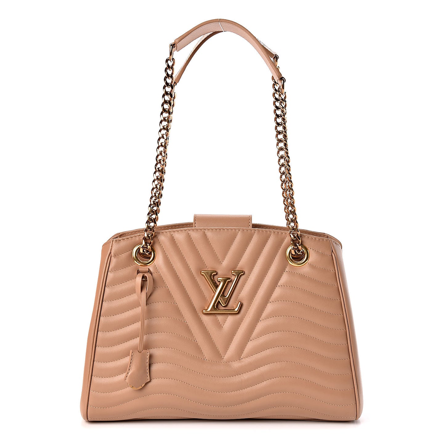 Calfskin New Wave Chain Tote Noisette
