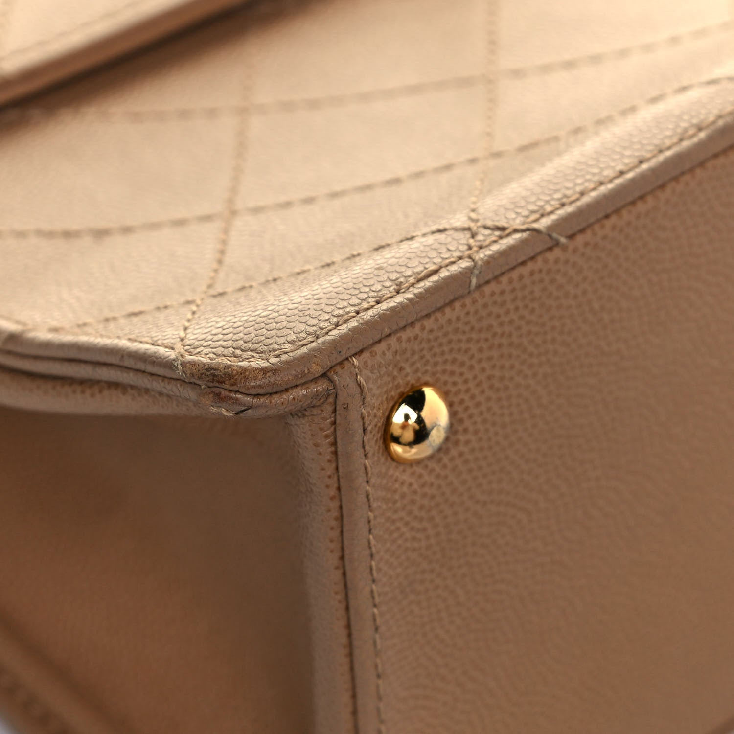 Chanel Caviar Stitched Medium Flap Beige 8 of 22