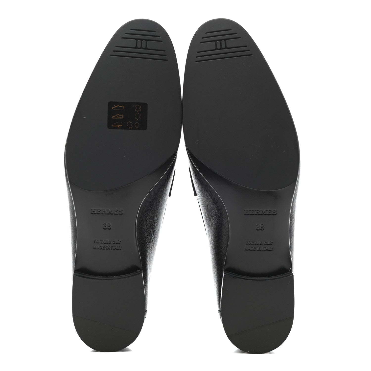 Hermes Goatskin Womens Paris Loafers 38 Black 5 of 10