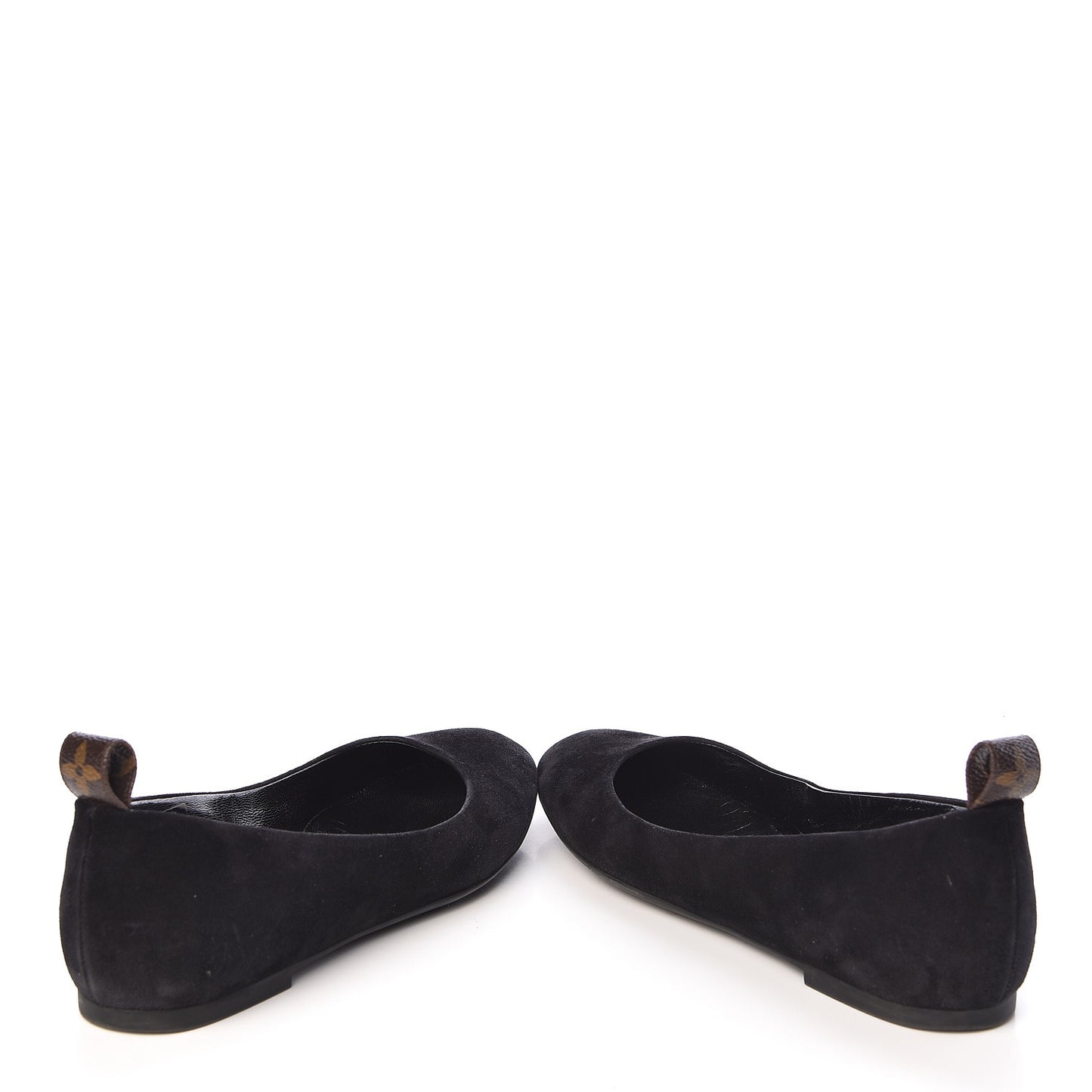 Suede Monogram Uniformes Ballet Flats 36 Black