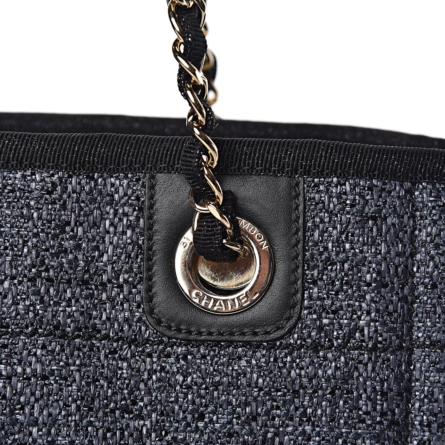 Chanel Woven Straw Raffia Mini Deauville Tote Black 11 of 16