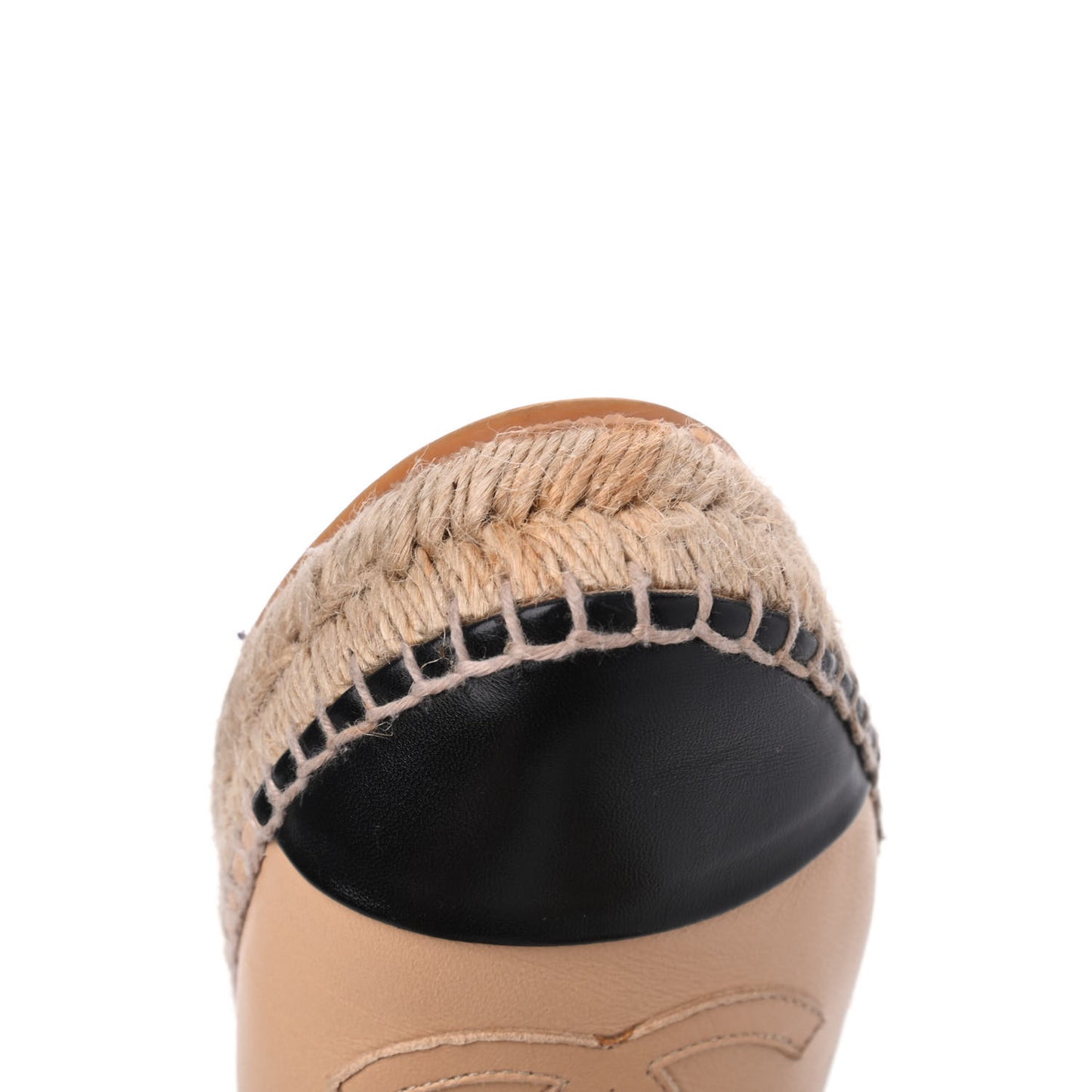 Lambskin CC Espadrilles 35 Beige Black