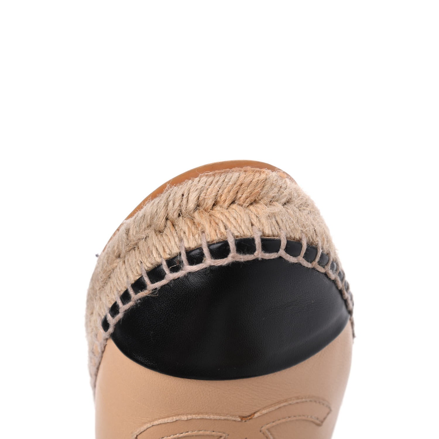 Chanel Lambskin CC Espadrilles 35 Beige Black 21 of 22