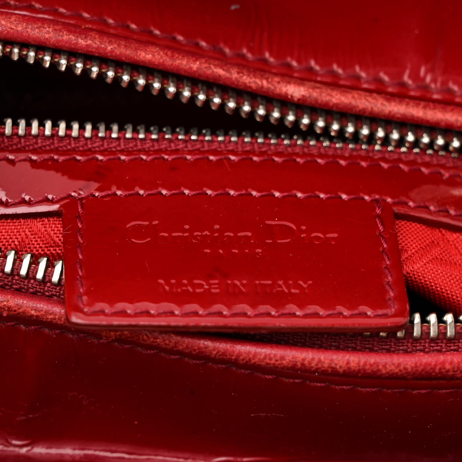 Christian Dior Patent Cannage Large Lady Dior Red 6 of 15