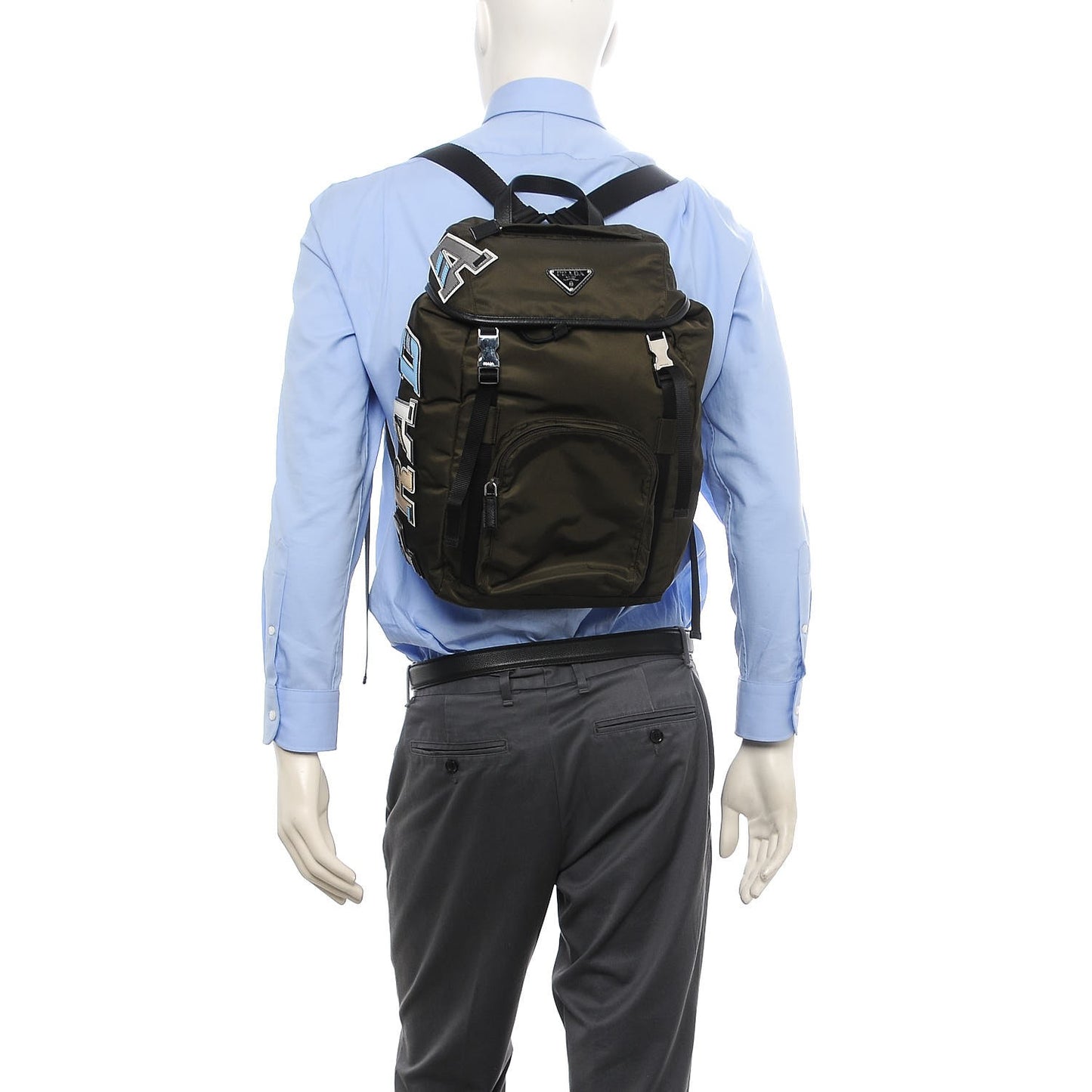 Tessuto Nylon Letteri Double Buckle Backpack Mimetico